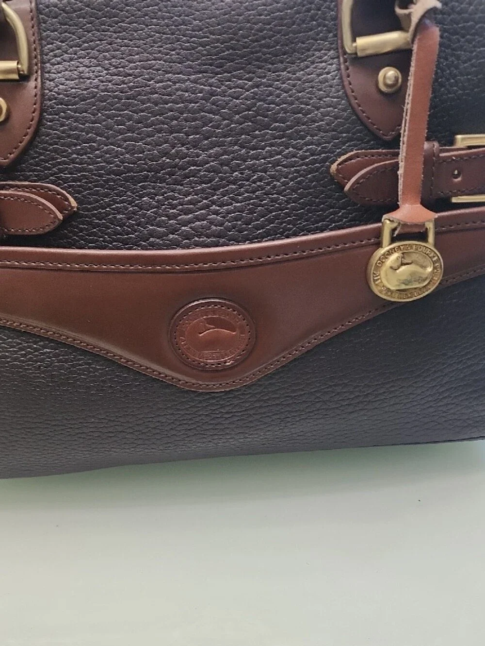 Dooney & Bourke Brown Leather Satchel,It's missing the Shoulder Strip